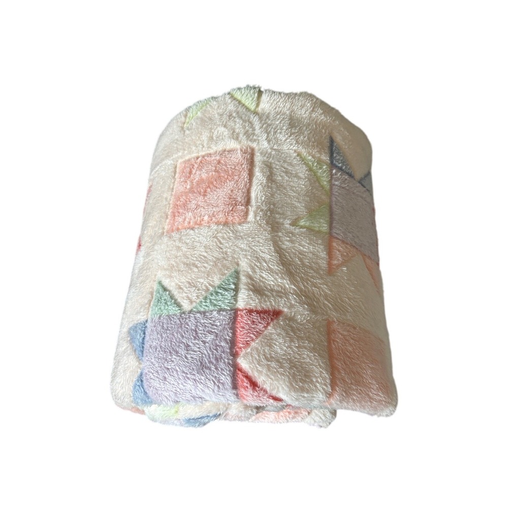 The Big One Quilted Star Patchwork Throw Blanket 5'x6' Pink Cottagecore GIFT NEW